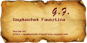 Geyduschek Fausztina névjegykártya