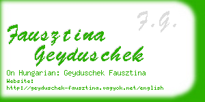 fausztina geyduschek business card